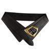 Black Color Elastic Wide Cummerbunds Metal Buckle Versatile Waist Belt  Sweater Pairing