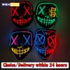Wireless Halloween Neon LED Purge Mask Masque Masquerade Party Masks Light Grow In the Dark Horror Mask Glowing Masker