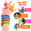 6Pcs Silicone Sensory Stick Toy Stress Relief Textured Rod Fidget Toy Portable Travel Kids Teens Adults Bendable Calming Colorful Pole Toy