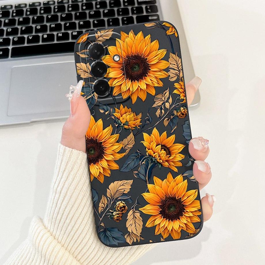 Чехол для телефона Samsung Galaxy A56 A36 A26 5G, мягкий матовый чехол из жидкого силикона, задняя крышка, рисунок 'Любовь Сердце', 'Цветочный Девичий', Fundas