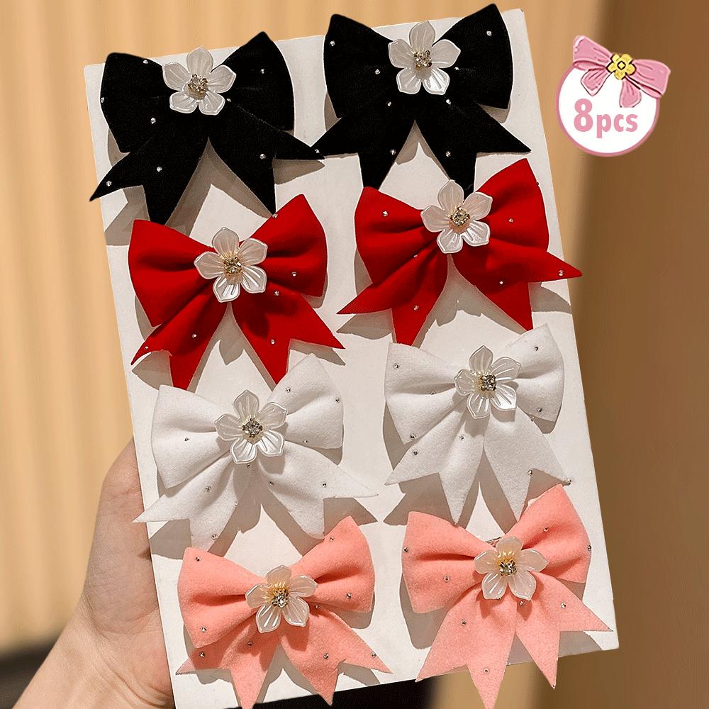 8-Pack Multi- Butterfly Knot Hair Clips Cute Girls Gift Sweet Atmosphere Maxed out Unique Design Hair Accessories