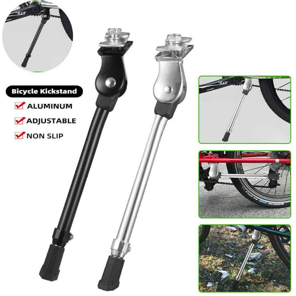 Black Silver Alloy Adjustable Kick Stand Kickstands Bicycle Parts Mountain Bike
