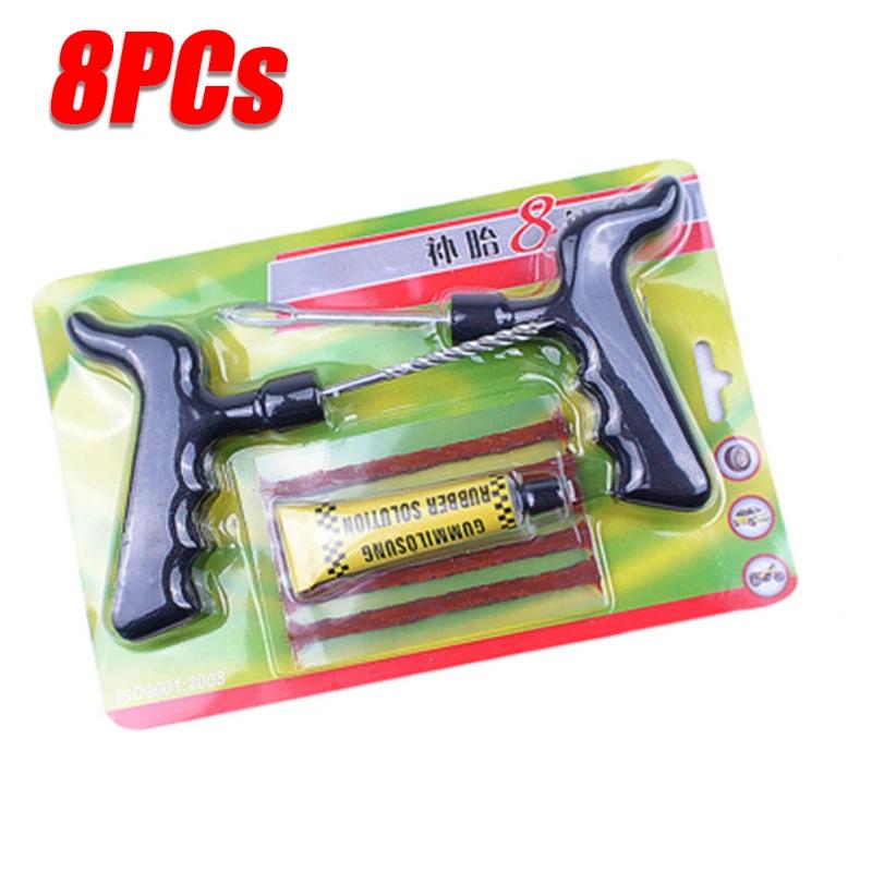 Наборы инструментов для ремонта мотоциклетных и автомобильных шин, Набор для ремонта шин, Инструмент для ошиповки, Набор инструментов для бескамерных шин, Инструмент для гаража, Резиновая полоска