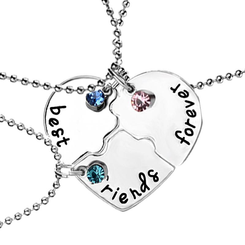 Bff Best Friend Froever Best Friend Heart Patchwork Necklace