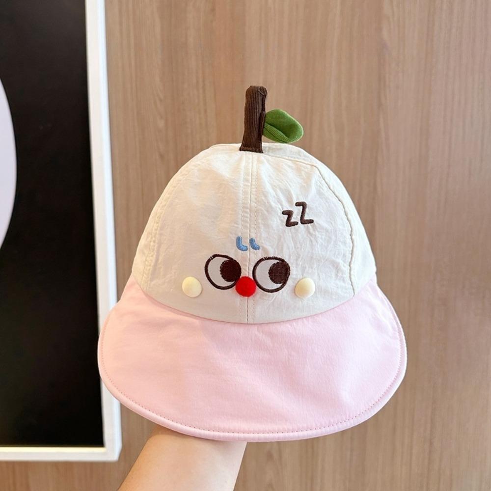 Embroidery Korean Style Cap Shading Hat Children's Bucket Hat Breathable Summer Kid Sunhat  Boy