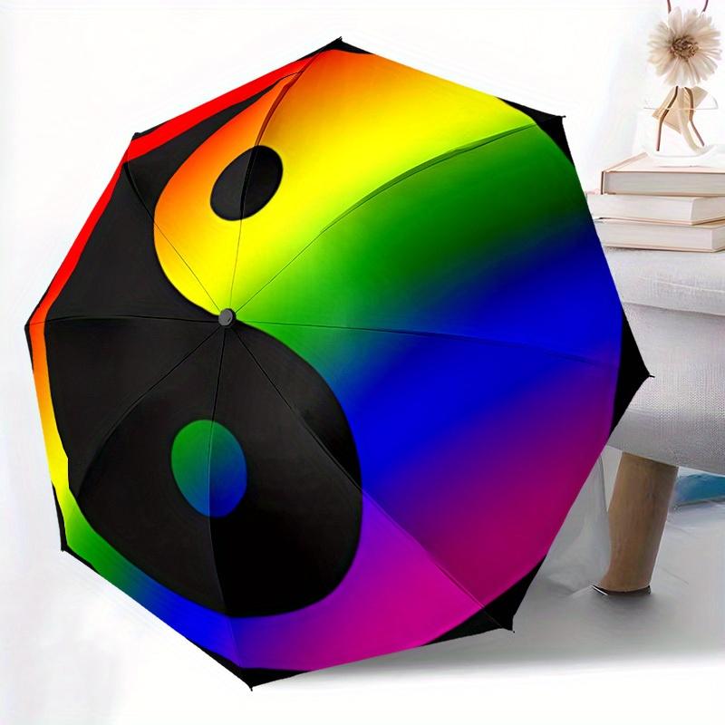 1pc Yin Yang Automatic Open/Close Umbrella, Portable Folding umbrella for Everyday Use yy250826004