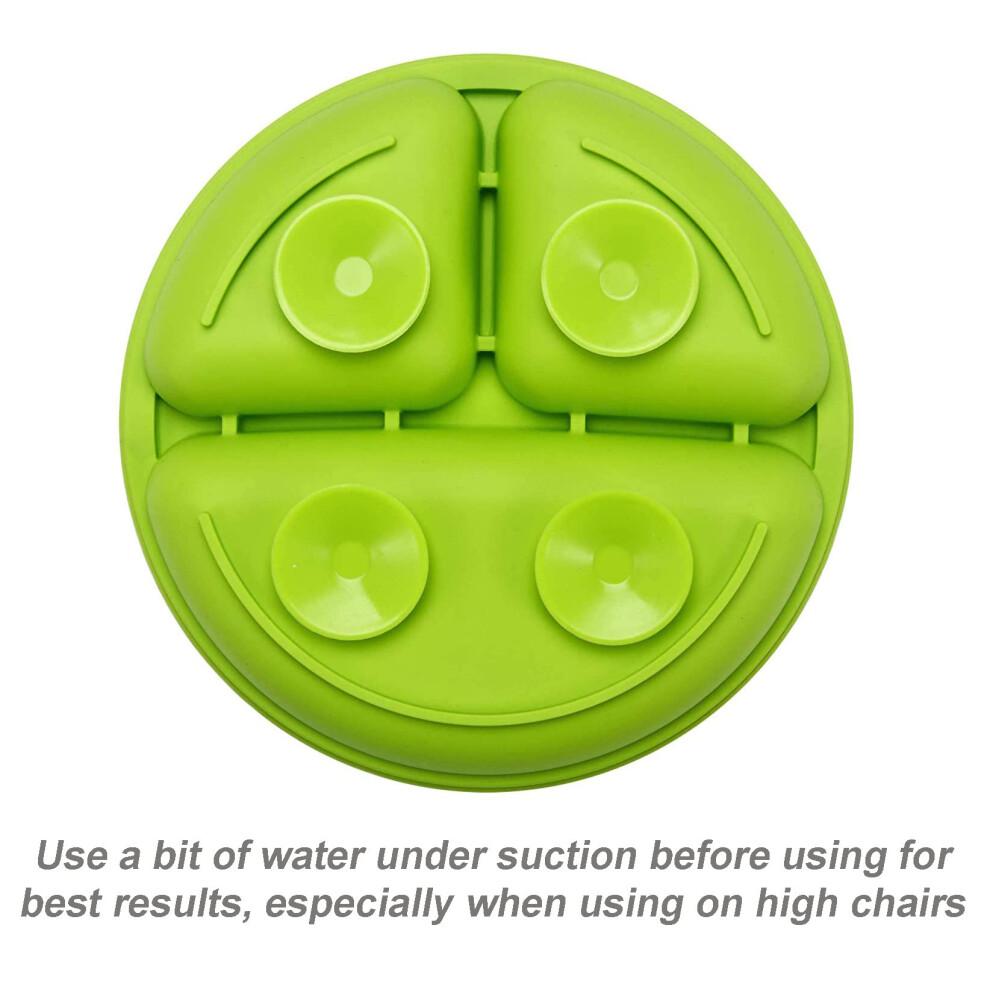 PandaEar Baby Suction Plates Divided Unbreakable Silicone Baby Weaning Plates for Toddler Kids Children - 3 Pack - Non-Slip - Dishwasher and Microwav