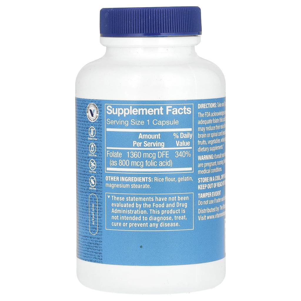 Folic Acid, 800Mcg, 300 Capsules