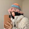 Женская осенне-зимняя шапка-бини, мягкая эластичная ветрозащитная ультра-толстая ретро красочная полосатая рыбацкая шапка