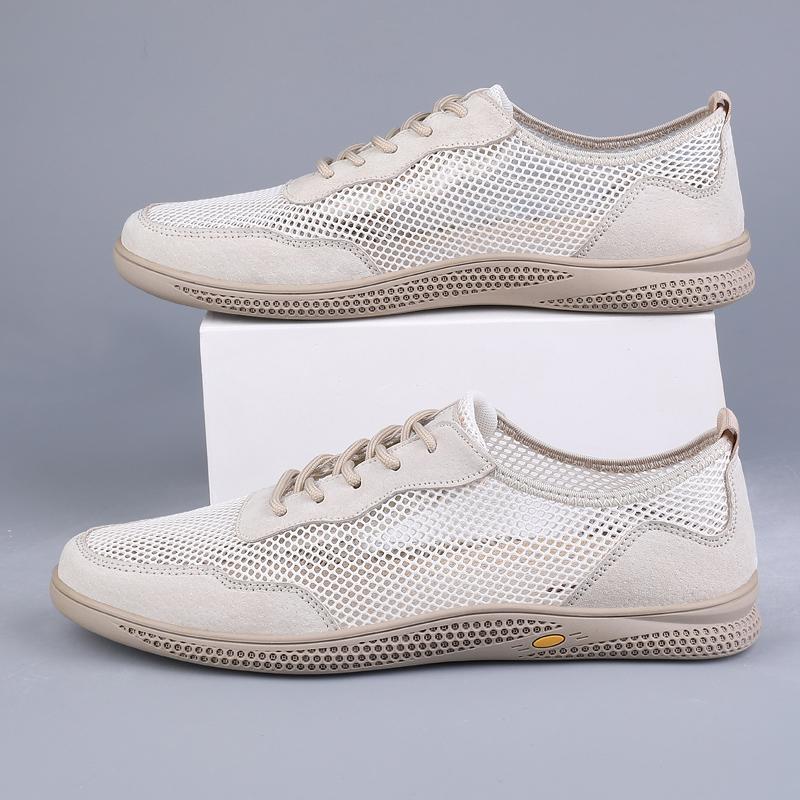 Летняя мужская сетчатая спортивная обувь, модные альпинистские туфли на плоской подошве, дышащие легкие прогулочные туфли, нескользящие повседневные туфли для активного отдыха