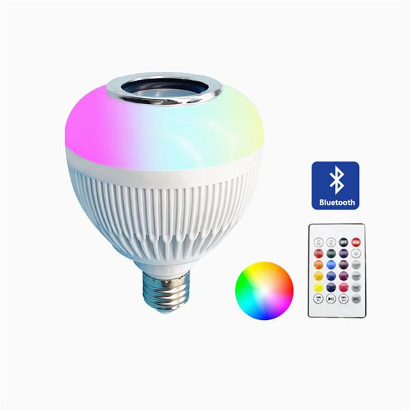 E27 Беспроводная Bluetooth-светодиодная лампа-динамик RGB 12 Вт Музыкальная лампа с дистанционным управлением