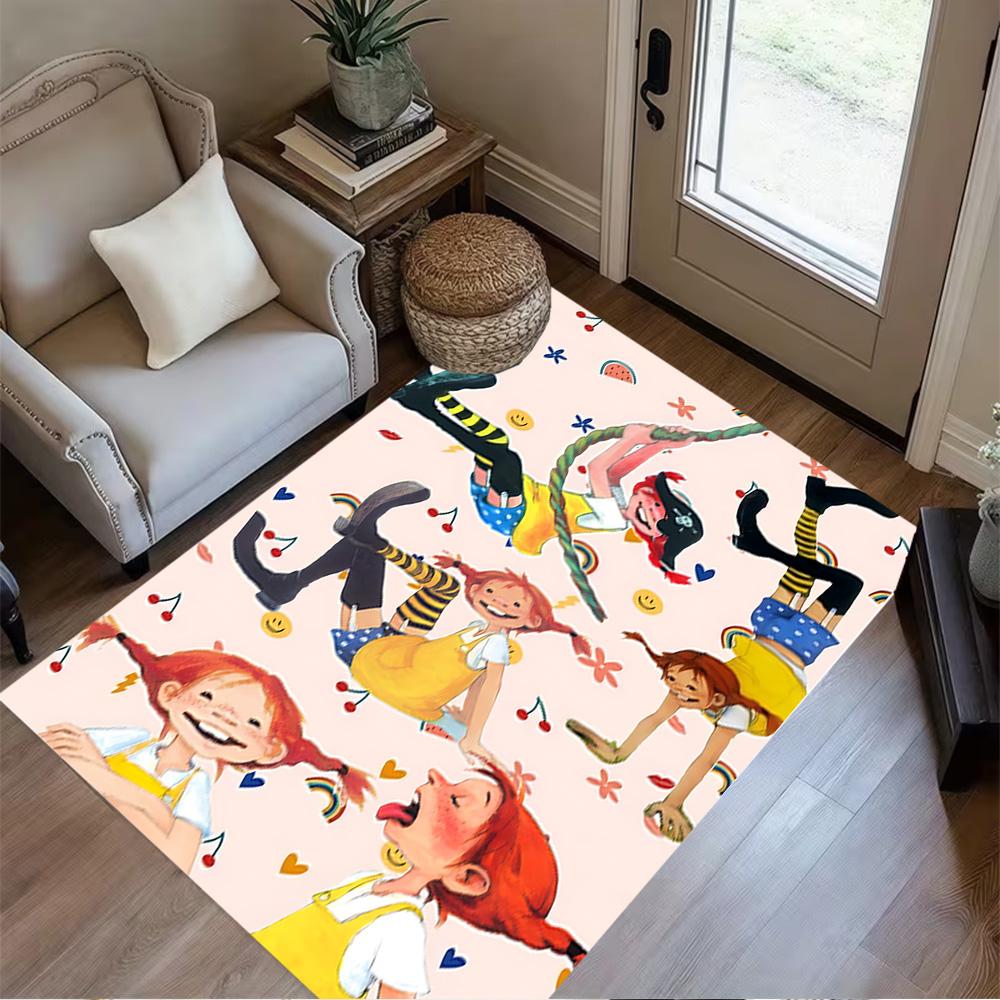 Pippi Adventures Floor Rug Office Rug Design for Game Room Balcony Playrooms Decorate room Anti-slip Rug Anime Office Decor Spiritual Gift