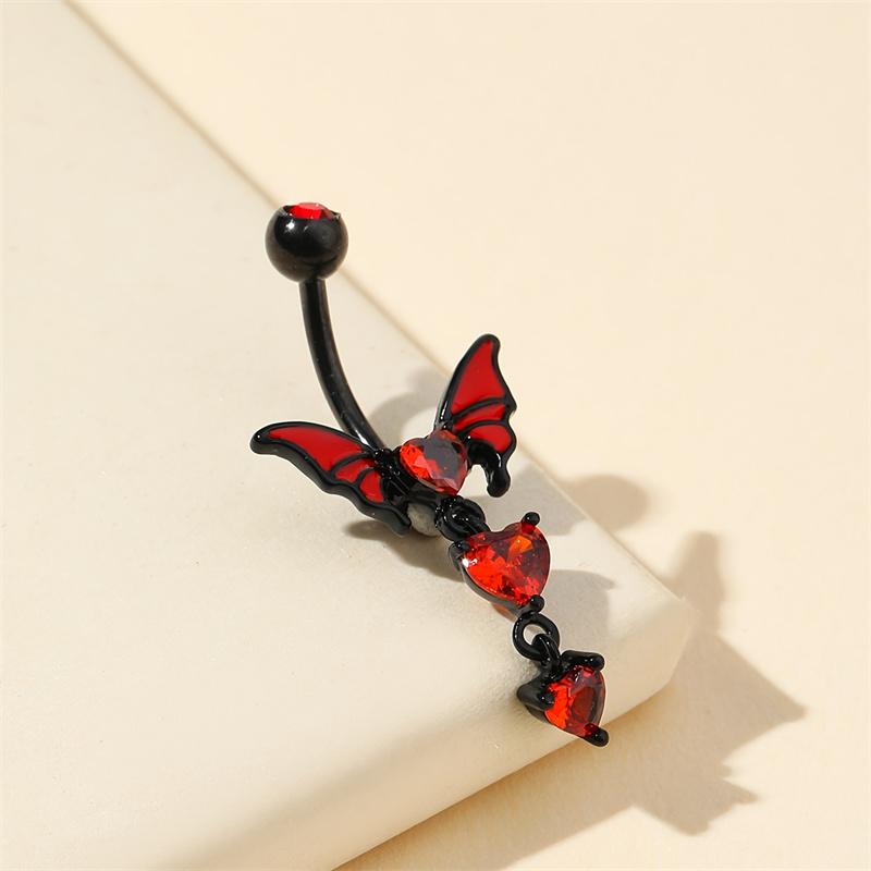 1шт любовь крылья панк готический из нержавеющей стали циркон мужчины женщины пупок ногтей пупок кольцо