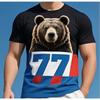 Футболки Топы Одежда Футболки Русский Медведь Флаг России 3D Принт Уличная Одежда Мужчины Женщины Мода Оверсайз Футболка с Коротким Рукавом
