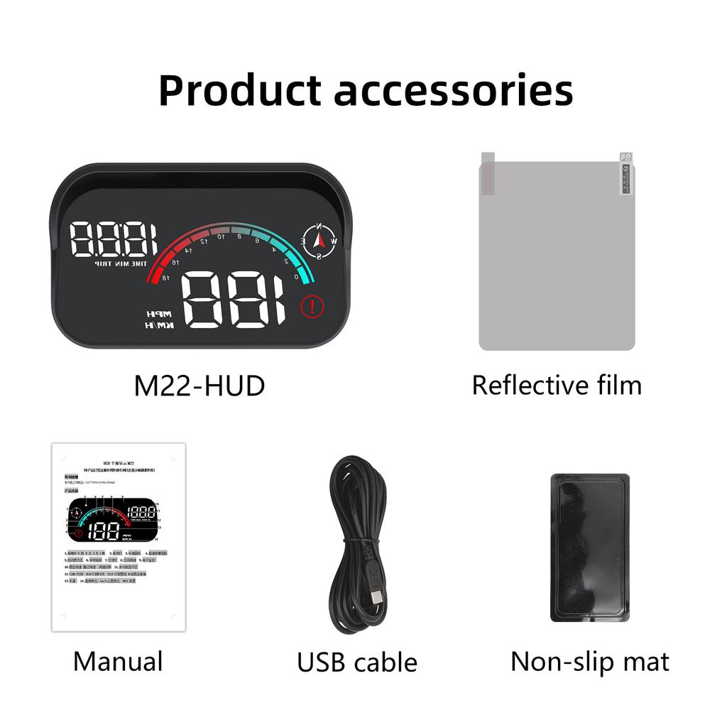 AD M22 Head Up Display Универсальный GPS HUD Цифровой спидометр LCD Проекция на стекло Автомобильный спидометр Проектор на лобовое стекло Часы