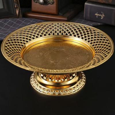 Европейская фруктовница, Изысканная золотая тарелка для торта, тарелка для закусок, блюдо для масла и сыра, Декор для свадьбы, Форма вырезанного круга