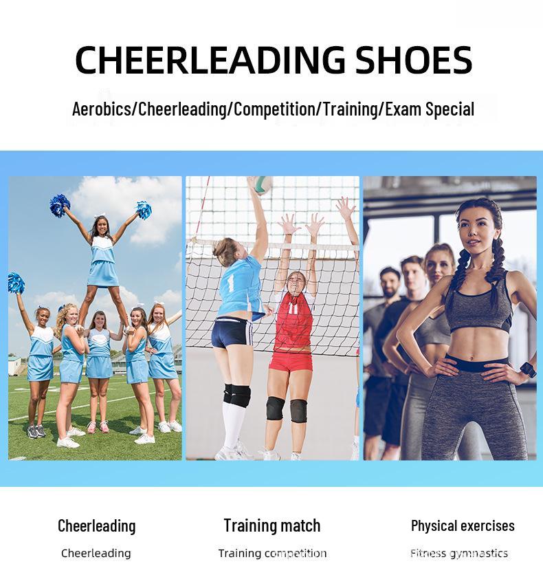 Women's White Lace-up Dance & Cheerleading Shoes – Soft Sole for Gymnastics & Fitness