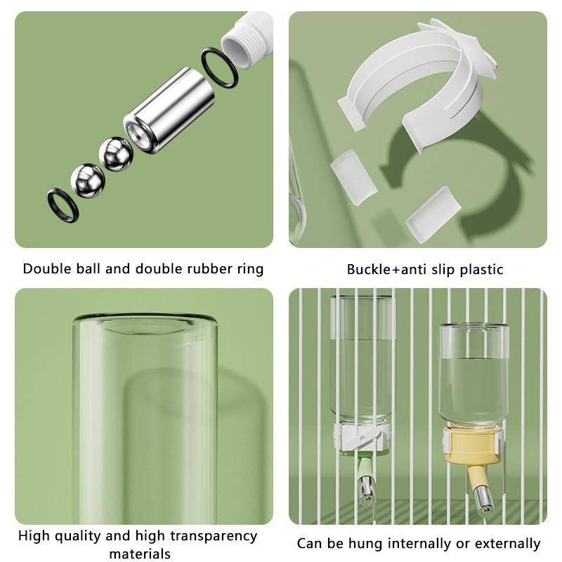 Герметичная поилка для хомяков, бутылка-дозатор для воды, кормушка с подвесной бусиной, бутылка для питья для собак, морских свинок, белок, кроликов