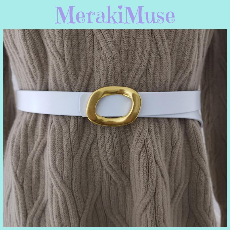 Authentic Ladies Belt With Alloy Circle Buckle For Office And Casual