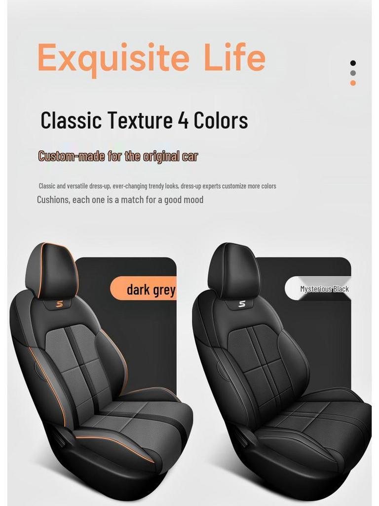 Bin Yue 5-Seater Perforated Leather Car Seat Cushion - All-Season Universal Fit