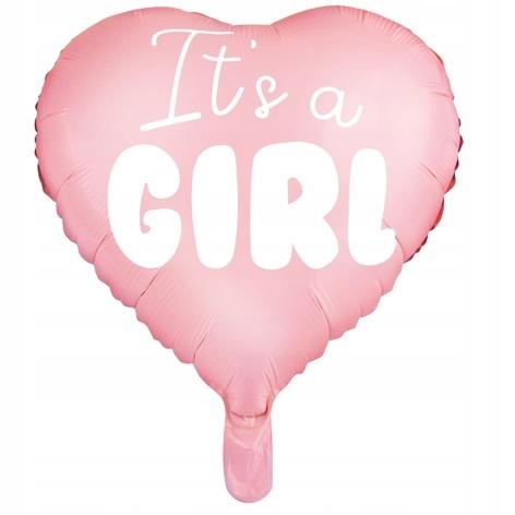 Balon Foliowy Serce It's A Girl,45Cm, Róż, 1 Szt.
