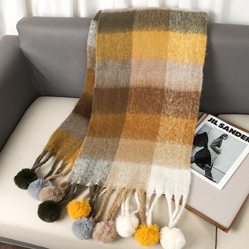 Luxury  Cashmere Womens Scarf Winter Thick Warm Solid Wraps Female Pashmina Long Tassel Female Bufandas Thick Blanket