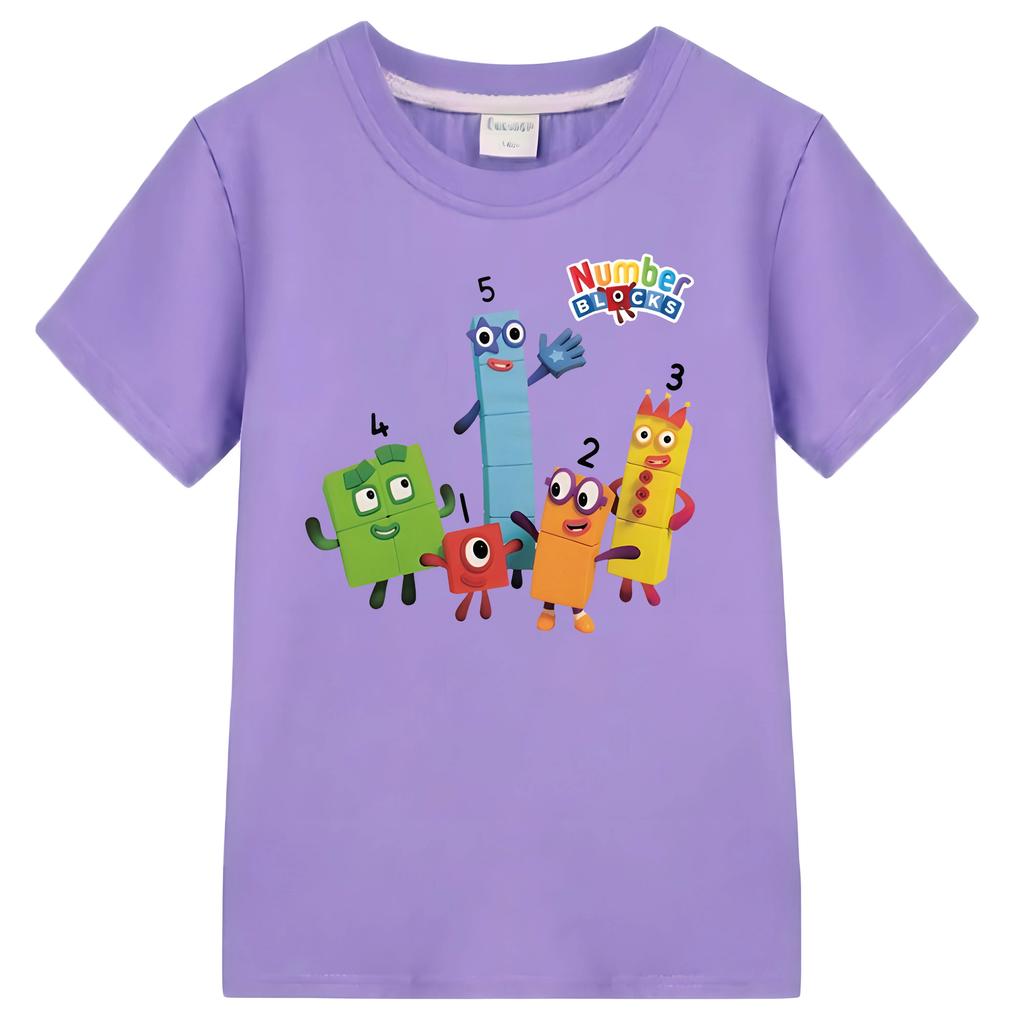 Футболка с принтом NumberBlocks, топы с героями мультфильмов, хлопковые короткие футболки с рисунком аниме, цельная футболка y2k для детей, мальчиков 10 лет, детская одежда для девочек