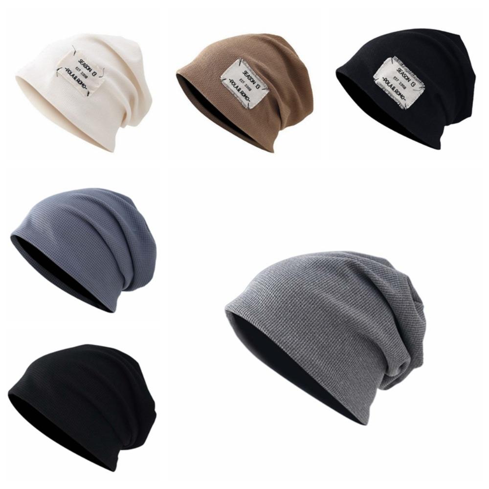 Elastic All-match Solid color Korean Style Women Beanie Men Skull cap Stacking bonnet Knitted Hat