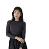 Natural Beauty Basic Asymmetrical Rib Knit Sweater In Charcoal Women's