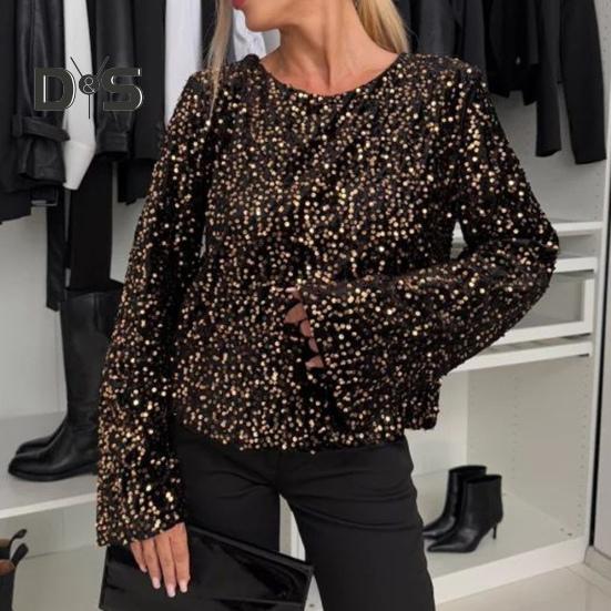 Женские топы с круглым вырезом, длинным рукавом, завязкой сзади, сексуальные топы свободного кроя, однотонные, повседневные блузки для вечеринок, повседневная одежда