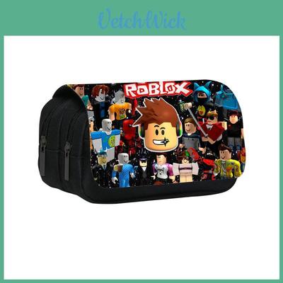 Большой пенал с принтом персонажей Roblox с двухслойным отделением для хранения для учеников