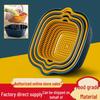 Colorful Double-Layer Kitchen Drain Basket Set - 6 Pieces for Washing Fruits and Vegetables