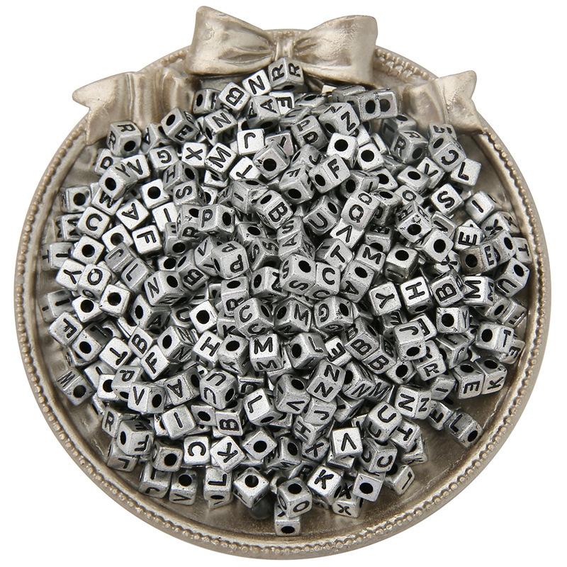 Бусины для браслета ручной работы 5x5 мм Акриловые английские буквы Квадратные бусины Бисероплетение Украшения Аксессуары Подвеска ручной работы Браслет своими руками Материалы