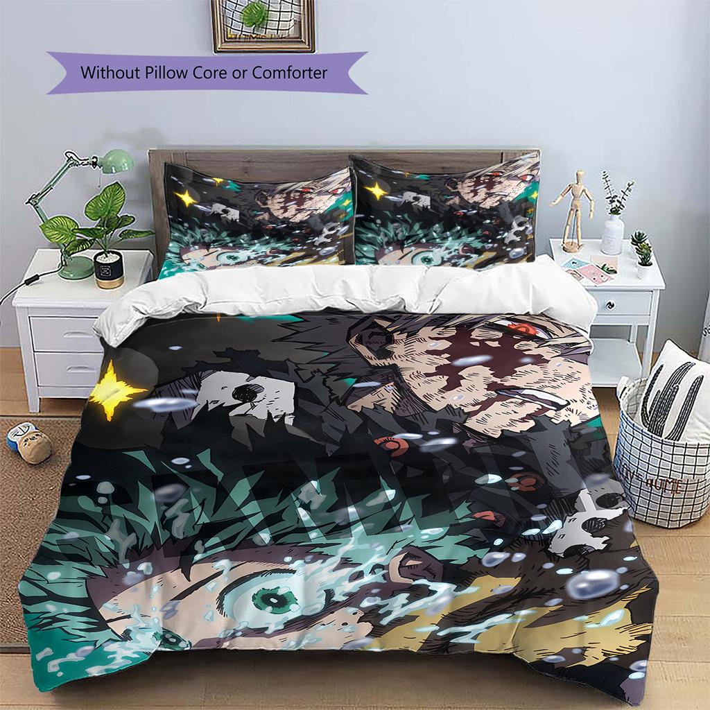 My Hero Academia Deku & Bakugo Duvet Cover & Pillowcases, MHA Fan Bedroom Bedding, Perfect Gift.chl