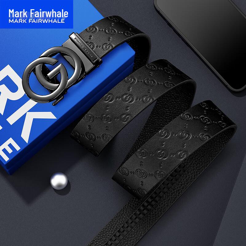 Mark Fairwhale Мужской кожаный ремень с автоматической пряжкой