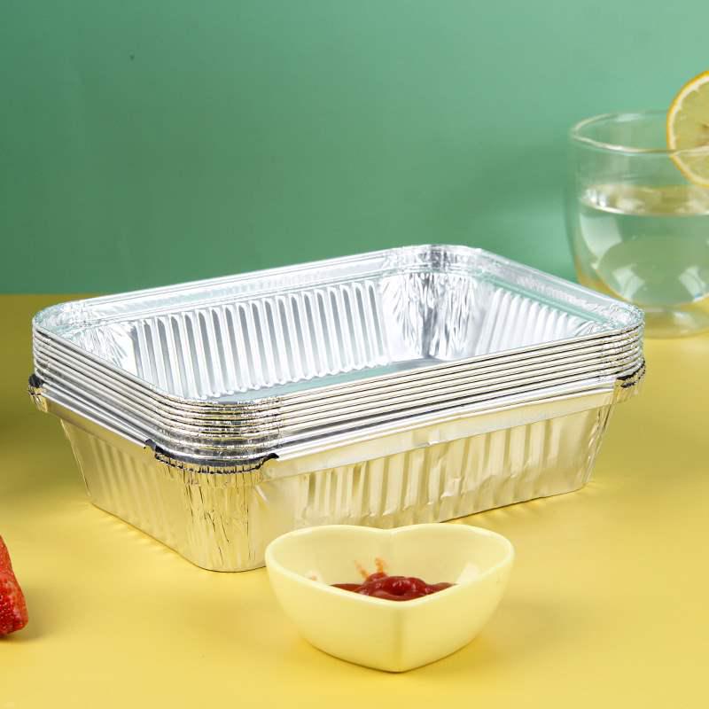 Квадратная миска для выпечки и гриля из алюминиевой фольги - Одноразовый контейнер для еды на вынос