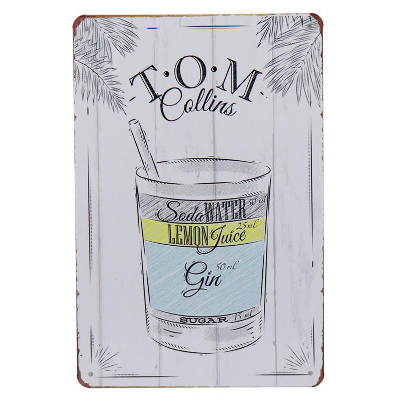 Классические рецепты коктейлей, металлические жестяные вывески Caipitinha Cosmopolitan Blue Lagoon Bahama Mama, Bloody Mary, настенный декор, доска в стиле ретро-паб