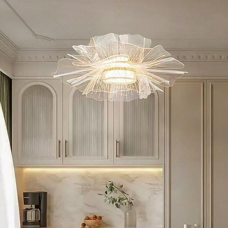 Современная минималистичная люстра для гостиной, креативная лампа-лепесток, лампа для спальни, роскошные лампы
