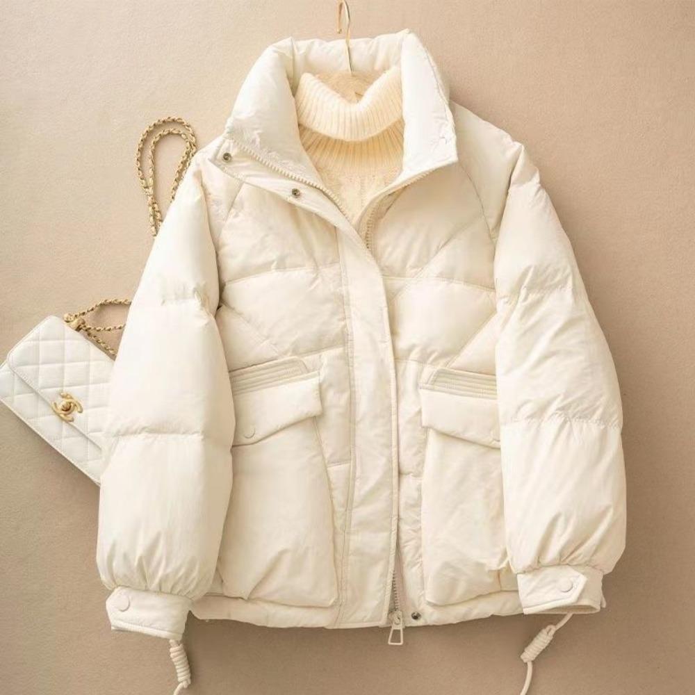 Новая универсальная куртка с хлопковым наполнителем, свободным воротником-стойкой и утолщенным пальто в корейском стиле, в тренде