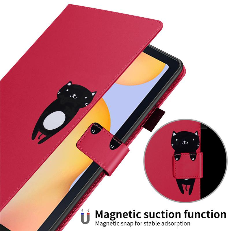 Чехол для планшета Coque Pour Samsung Dock Lite Cute Kawaii Cat Красноокрашенный чехол для планшета Pour Samsung Galaxy Tab Dock Lite Sm-p610 P615 Магнитный чехол