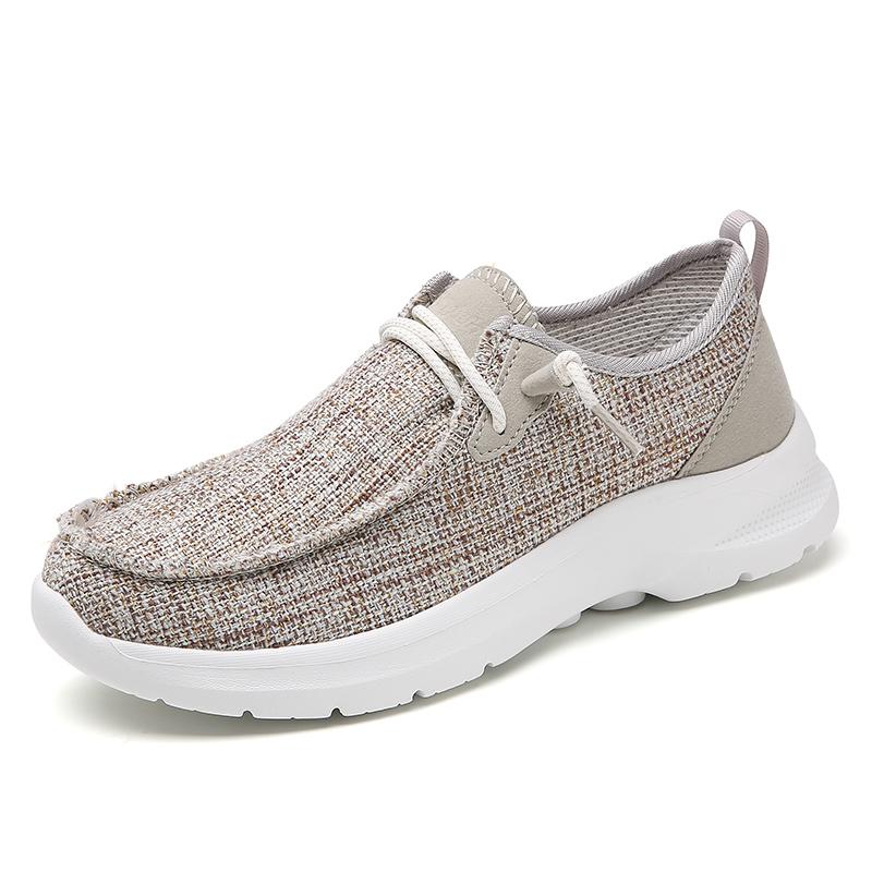 Новые женские парусиновые туфли с выемками, модные сетчатые кроссовки с толстой подошвой, дышащие повседневные туфли для ходьбы
