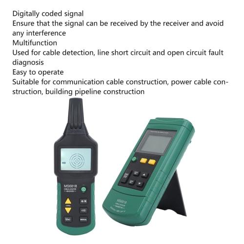 Cable Short Circuit Finder, Mute Function Cable Detector MS6818 for Power Supply Systems, Lightweight for Electricians In Buildings and Construction