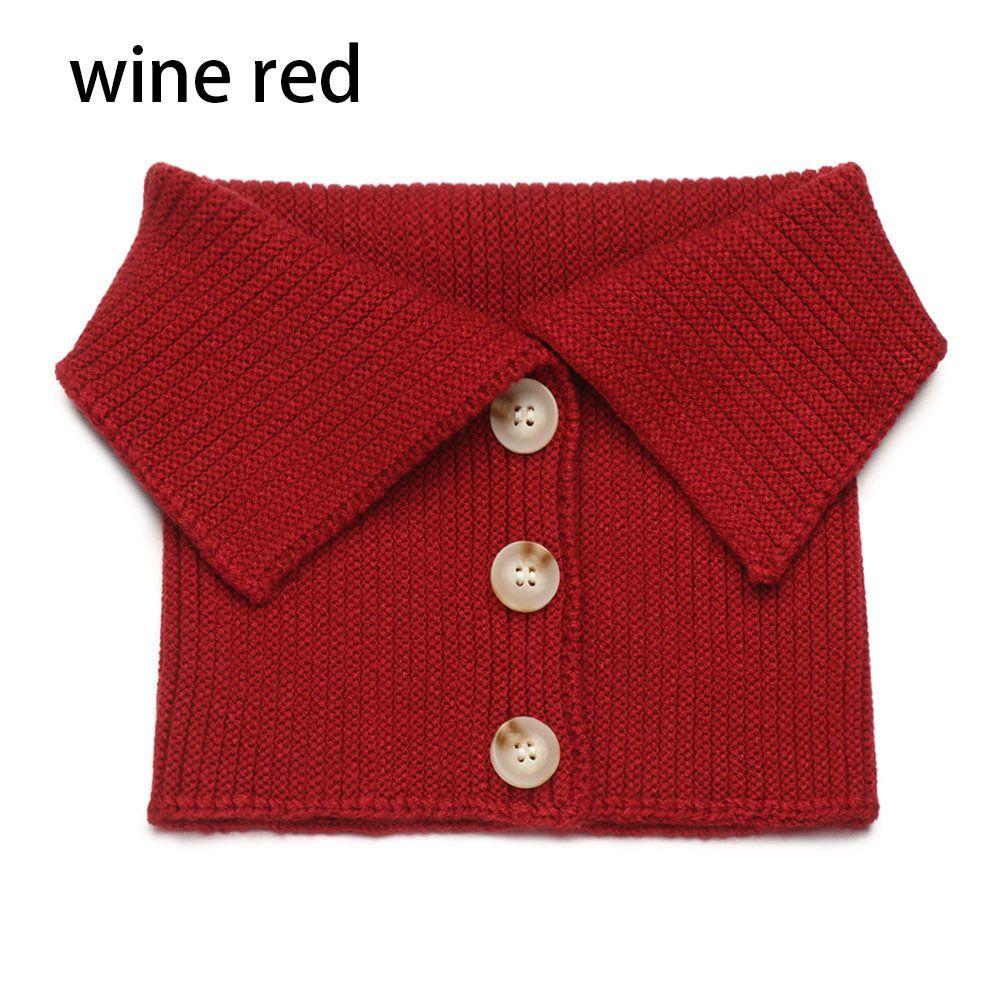 Женский ветрозащитный теплый шарф с пуговицами, защита шеи, водолазка, вязаный искусственный воротник