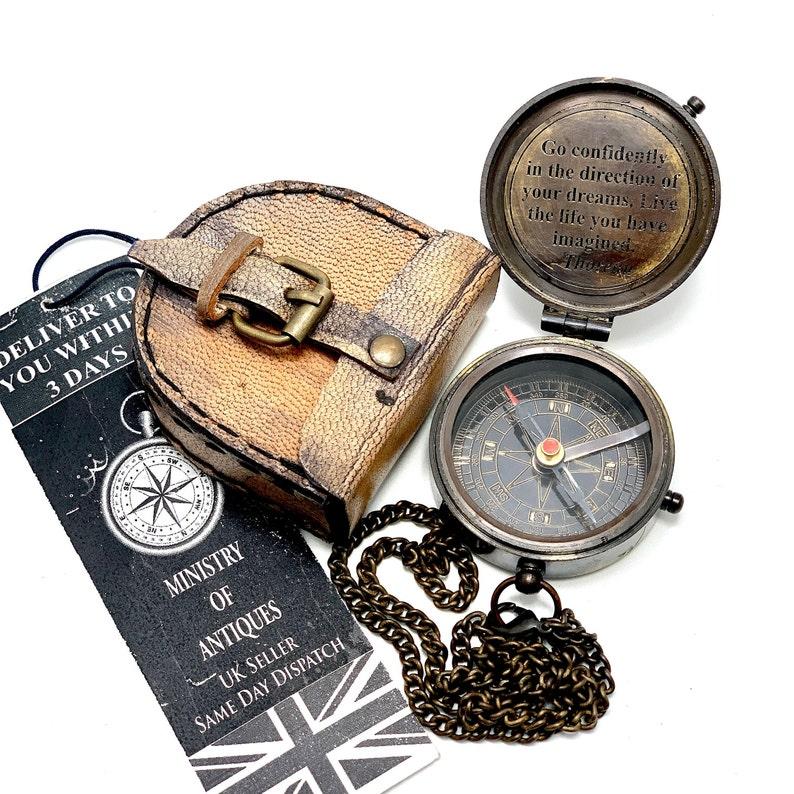 Pocket Compass Brass Nautical Compass, Handmade Compass, Christmas Gift, Gift for Husband, Gift for Her, Wedding Gift