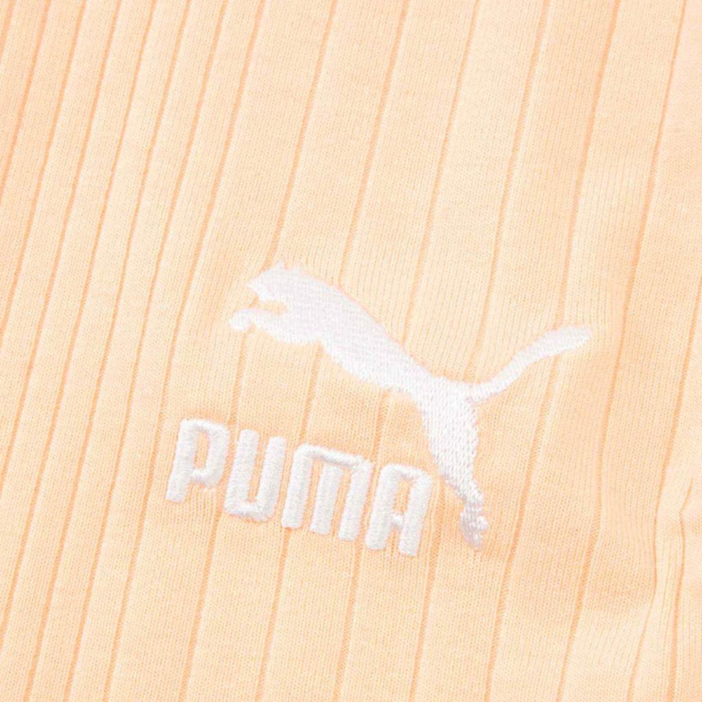 Puma Ss24 Classics Tank вышитый логотип бренда спортивный досуг ребристый жилет женские топы персиковый 626059-45
