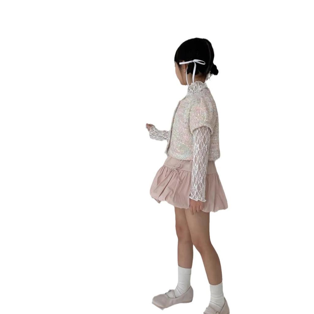 Платье для девочек в корейском стиле Luo Yi Bear с милым бантом и цветочным принтом, коллекция лето 2025