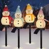 Solar Garden Figurine Christmas Snowman Christmas LED Solar Embedded Automatic Lighting At Party LED Christmas Lighting Yellow Powder Light, Light,