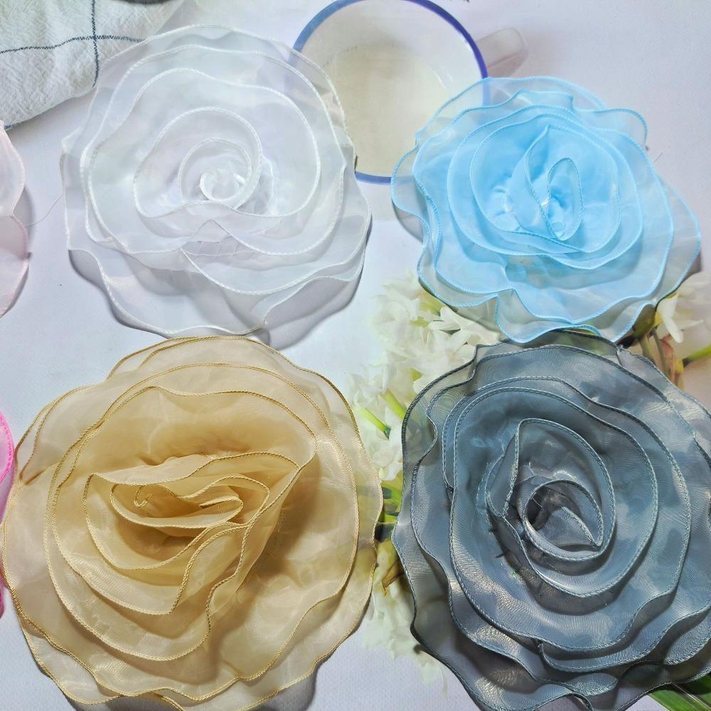 Fabric Artificial Rose Flower Patch 27CM Chest Flower Fashion Brooch