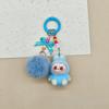 Three-dimensional Flocking Keychain Pendant Cute Bag Accessories Doll Cartoon Ornament