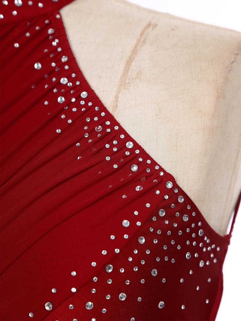 Взрослая женская современная латиноамериканская джазовая лирическая самба танцевальная одежда сценический костюм для соревнований блестящий купальник со стразами юбка